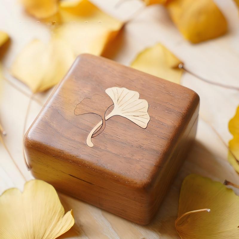 Solid Wood Music Box | Natural Wood Wind-Up Musical Box | Laser Engraved Lid | Custom Song & Engraving