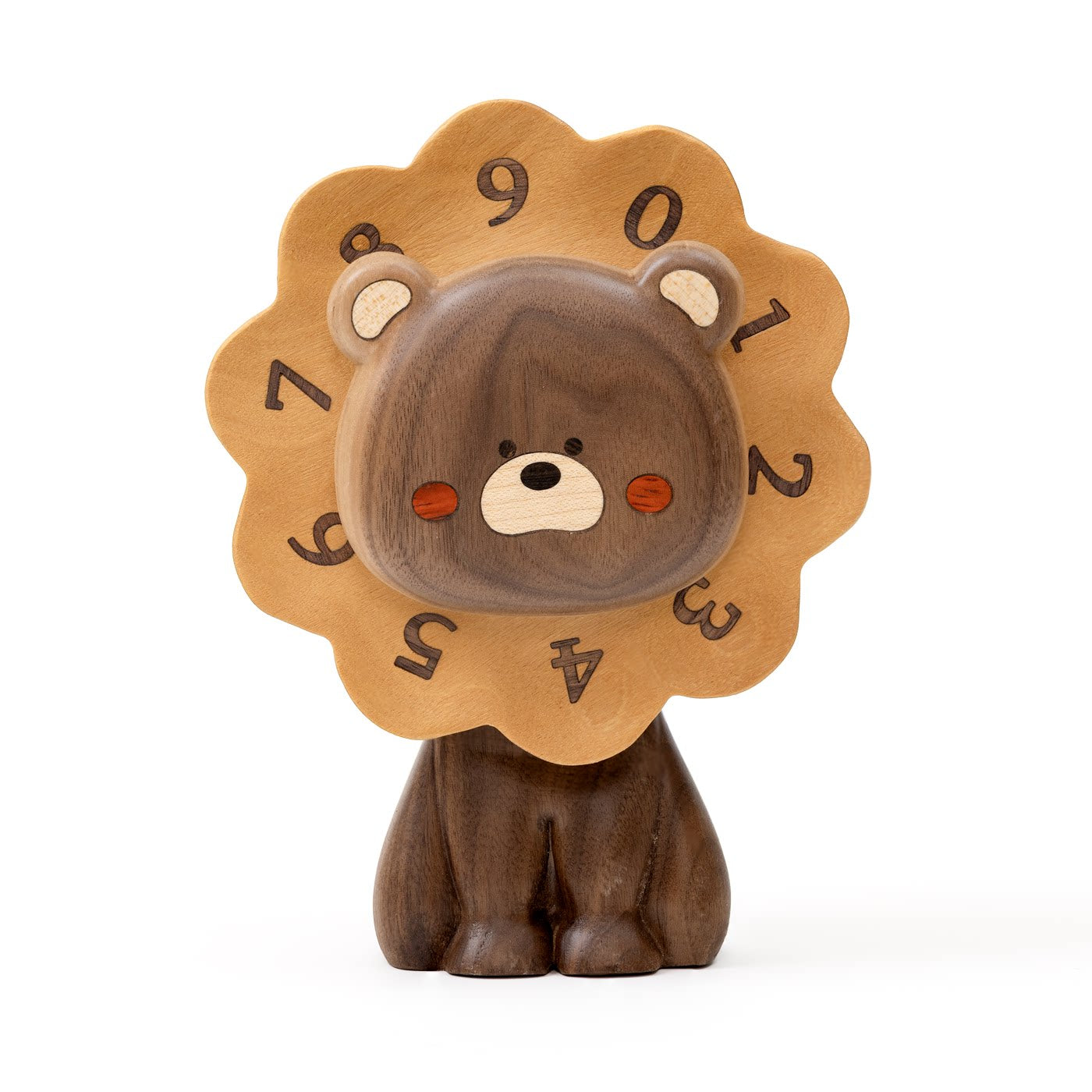Spinning Bear Wood Desk Sculpture | Rotatable Stress Relief Figurine | Premium Hardwood Gift