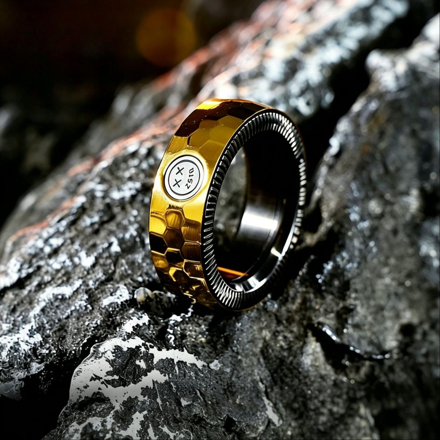 Stainless Steel Spinner Ring EDC | Crisp Click Outer Band | Multi-Finish | Stress Relief Fidget Ring