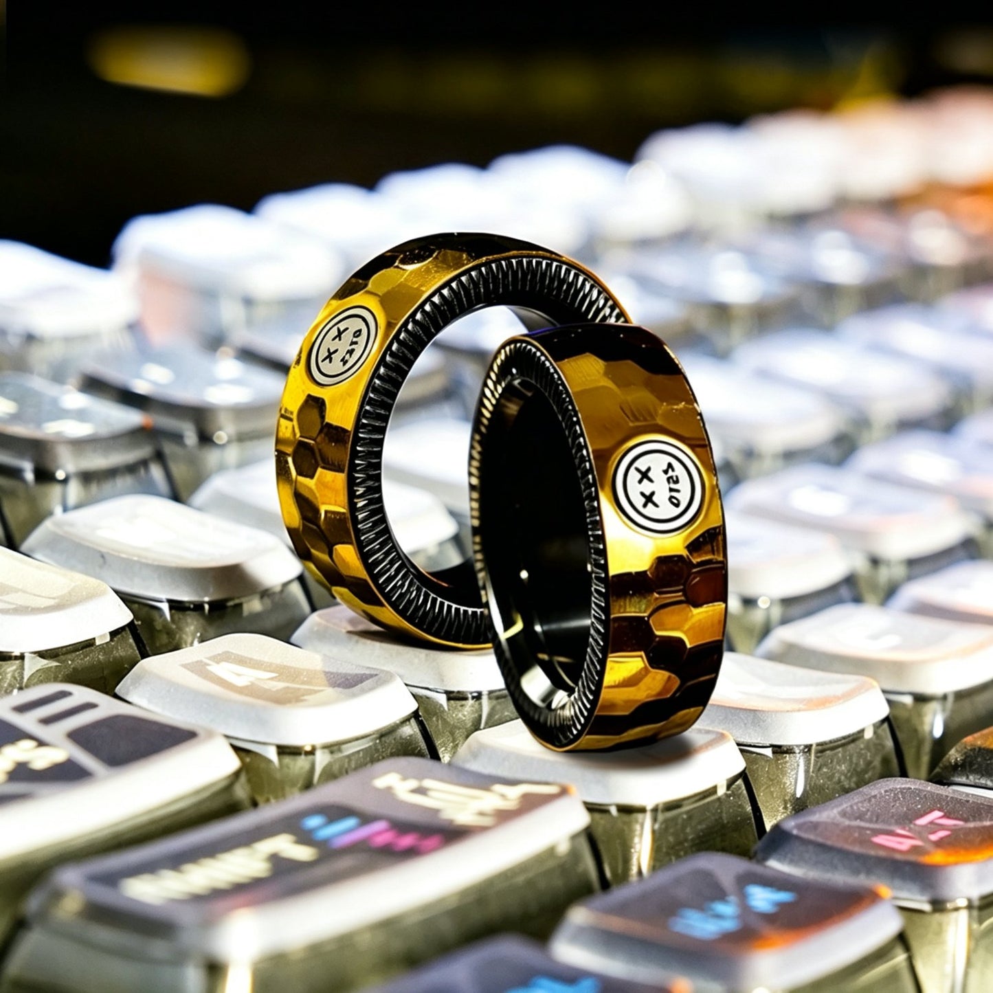 Stainless Steel Spinner Ring EDC | Crisp Click Outer Band | Multi-Finish | Stress Relief Fidget Ring