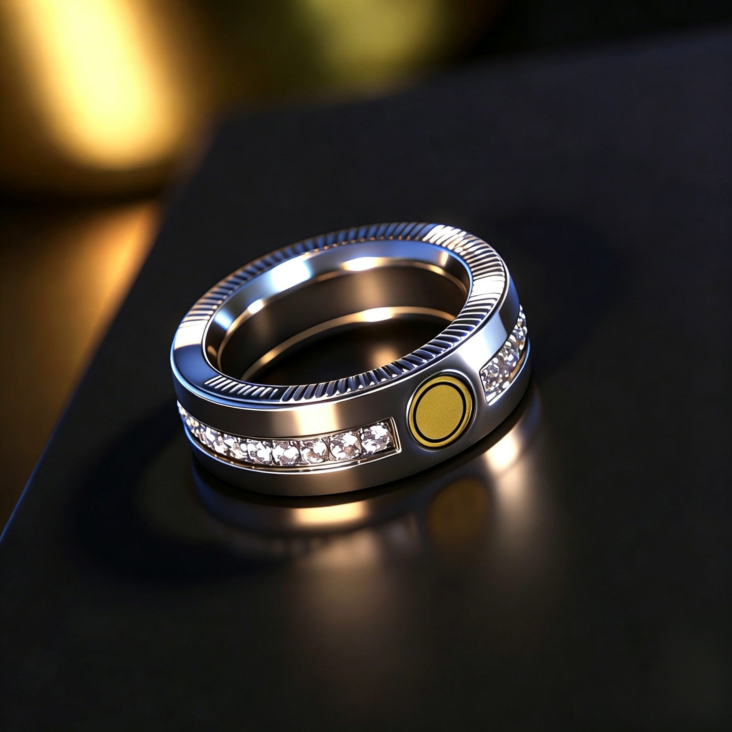 Stainless Steel Spinner Ring EDC | Crisp Click Outer Band | Multi-Finish | Stress Relief Fidget Ring