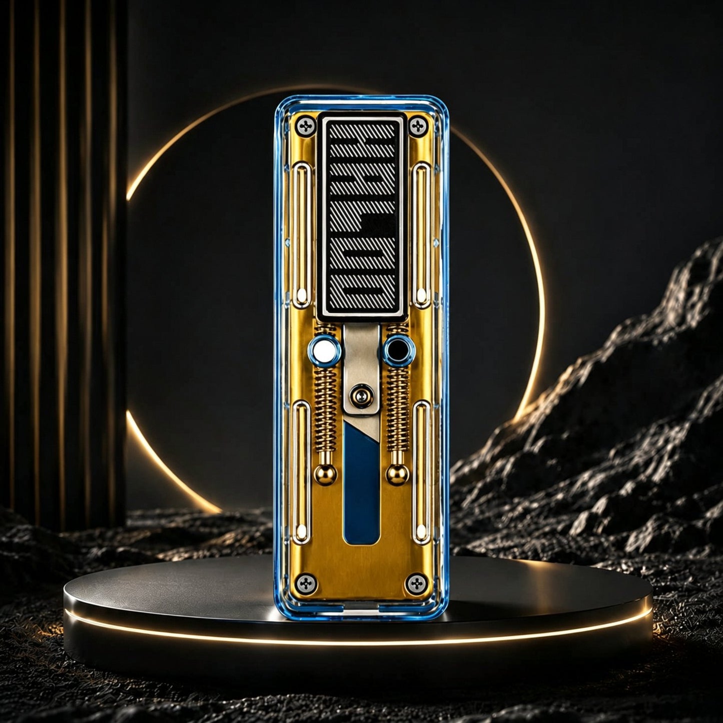 Starfield Transparent Mechanical Push-Card EDC | Brass Track | Dual-Spring | See-Through Shell | 3 Colors
