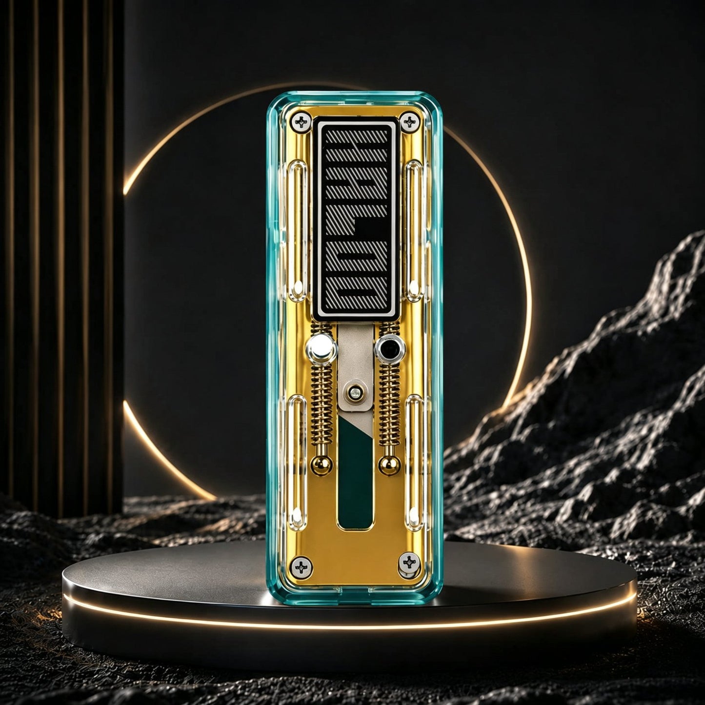 Starfield Transparent Mechanical Push-Card EDC | Brass Track | Dual-Spring | See-Through Shell | 3 Colors