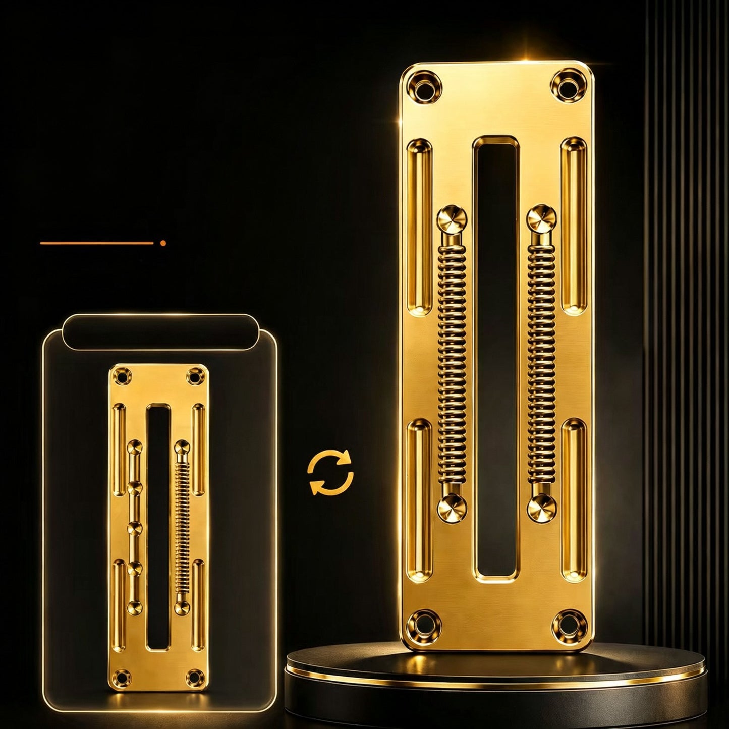 Starfield Transparent Mechanical Push-Card EDC | Brass Track | Dual-Spring | See-Through Shell | 3 Colors
