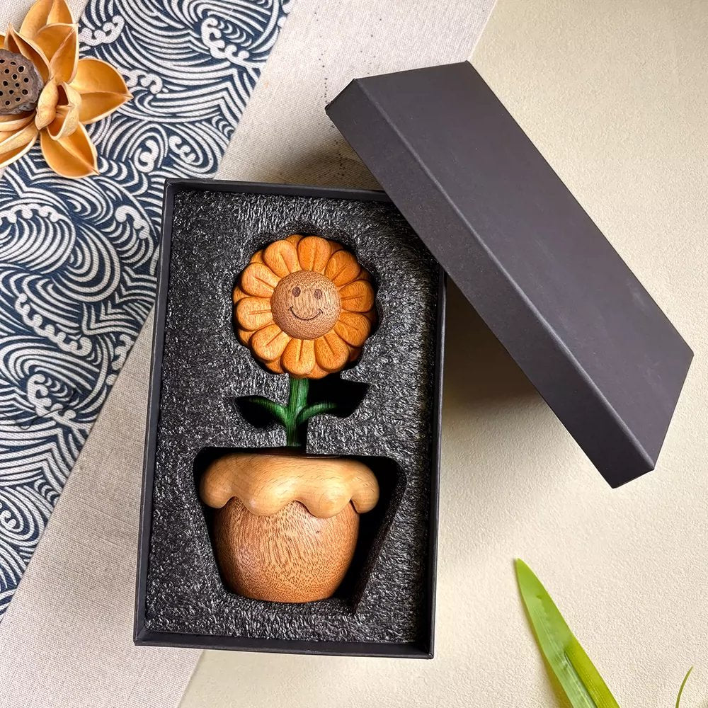 Sunflower Wooden Music Box | Sandalwood & Rosewood, Castle in the Sky