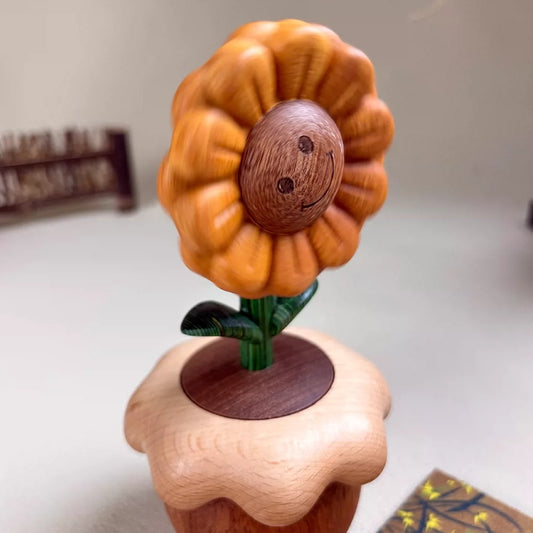 Sunflower Wooden Music Box | Sandalwood & Rosewood, Castle in the Sky