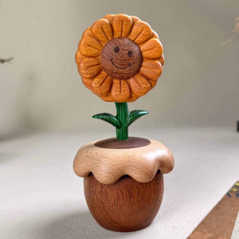 Sunflower Wooden Music Box | Sandalwood & Rosewood, Castle in the Sky