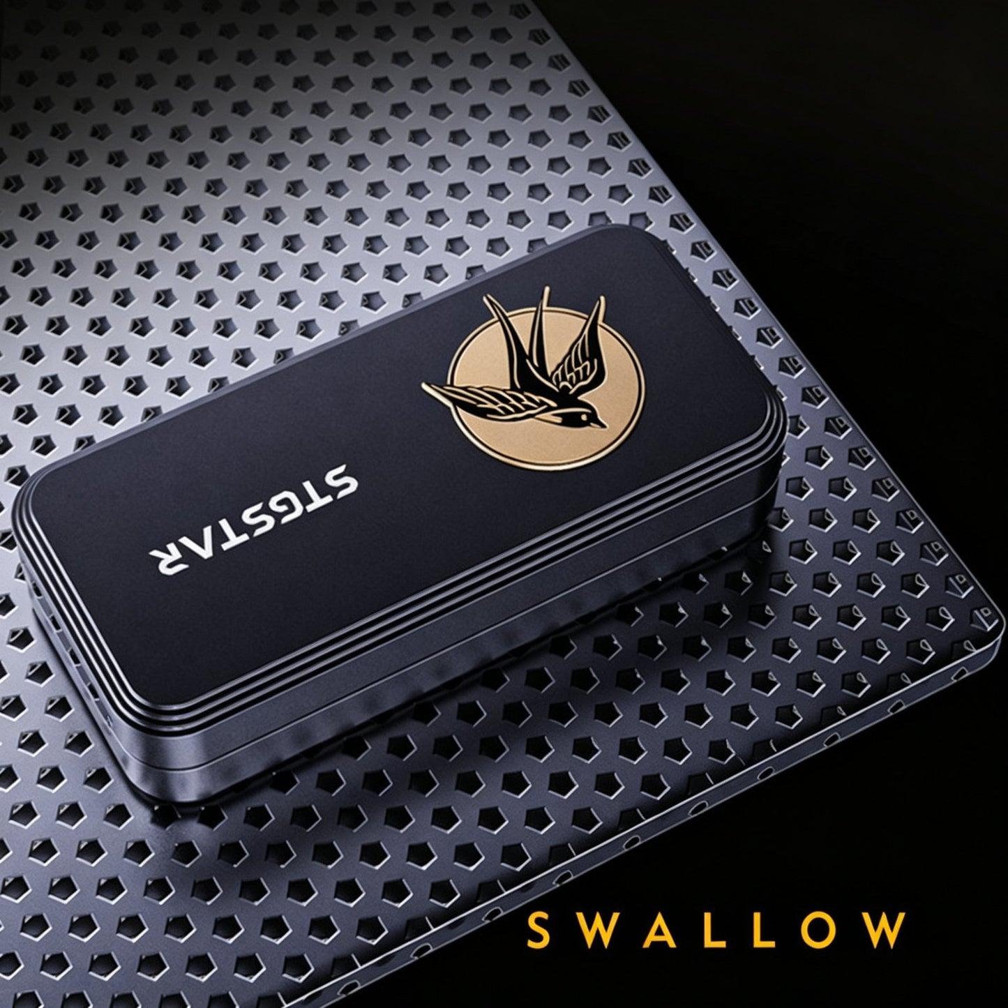 Swallow EDC Push-Card | Aluminum Body | Brass Swallow Badge | CNC Machined | 3 Colors | Engravable