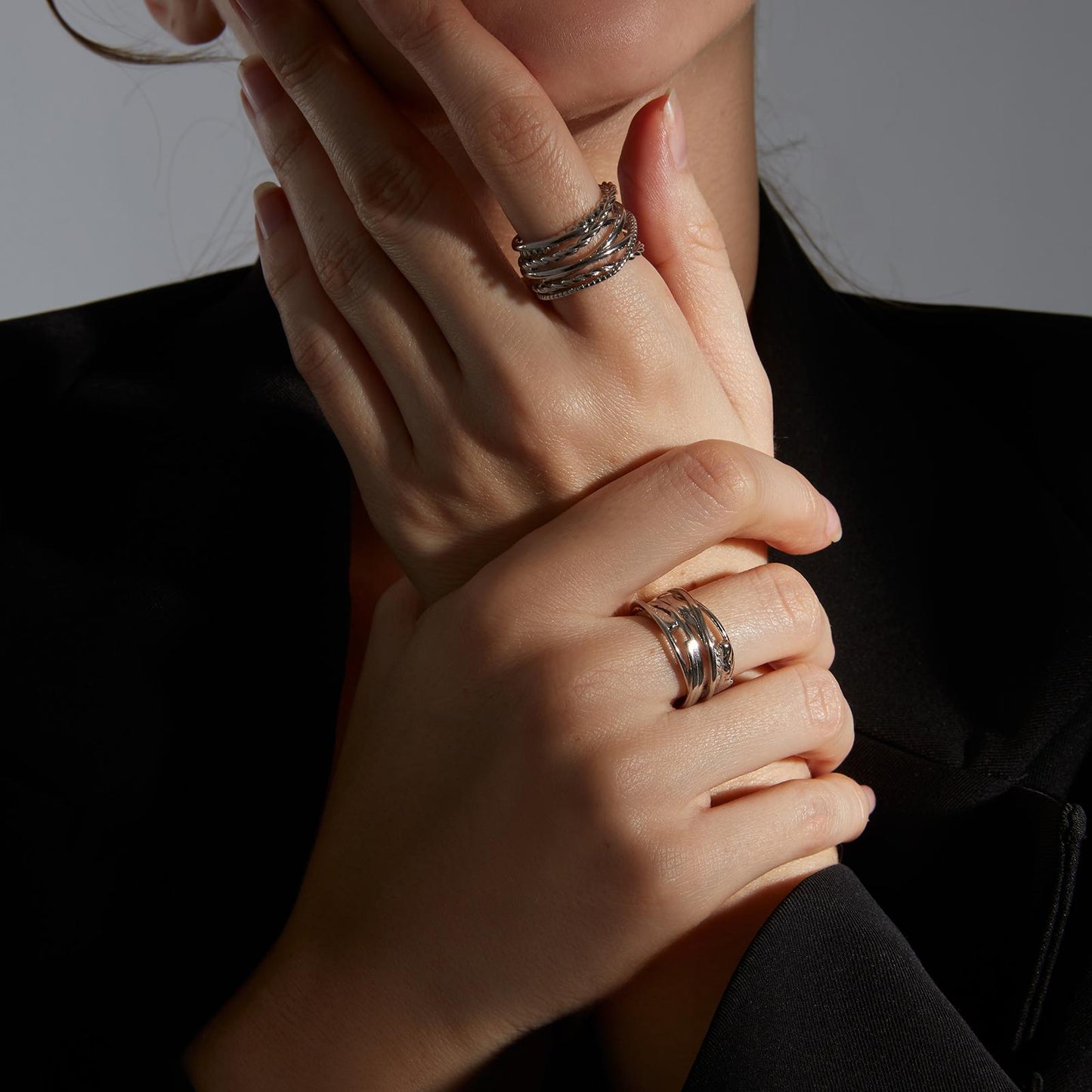 The Entwined Paths Ring | Adjustable Stacking Ring for Women | Sterling Silver