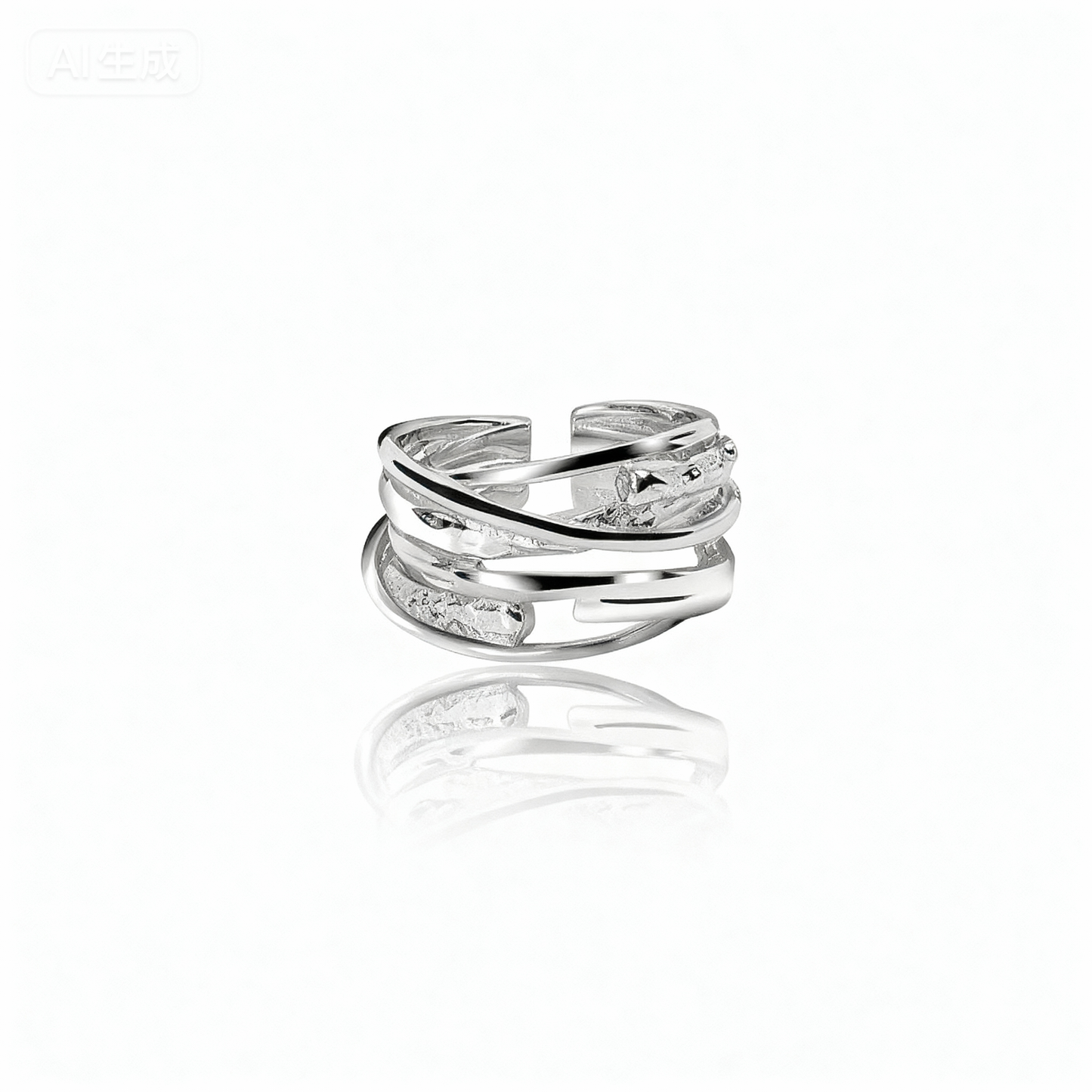The Entwined Paths Ring | Adjustable Stacking Ring for Women | Sterling Silver