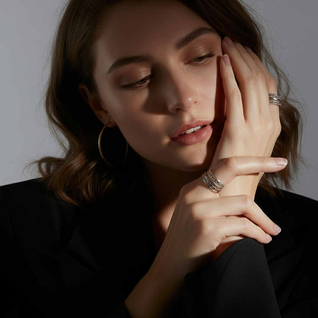 The Entwined Paths Ring | Adjustable Stacking Ring for Women | Sterling Silver