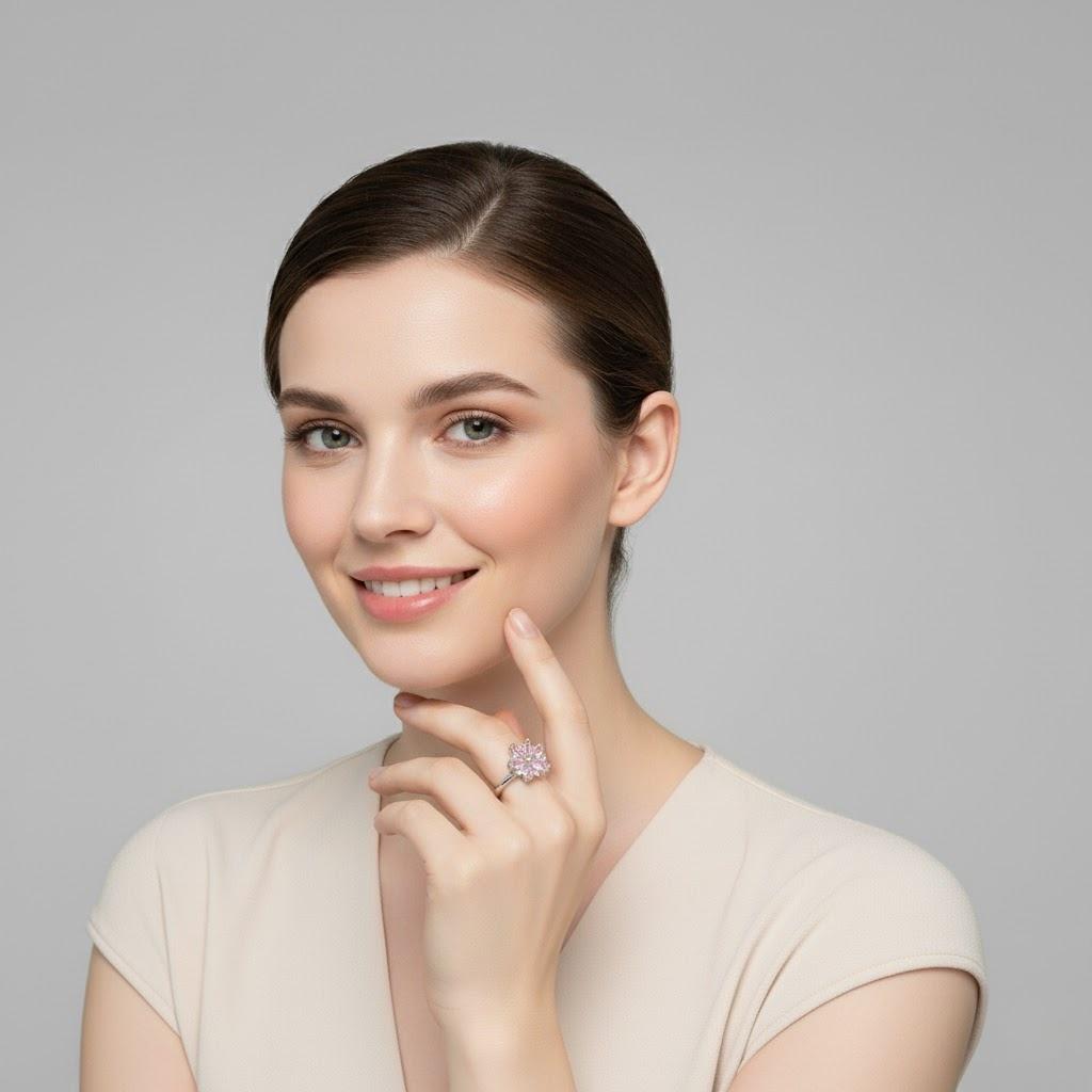 Bague rotative Sakura | Bague anti-anxiété en forme de fleur de cerisier | Réglable et en argent sterling