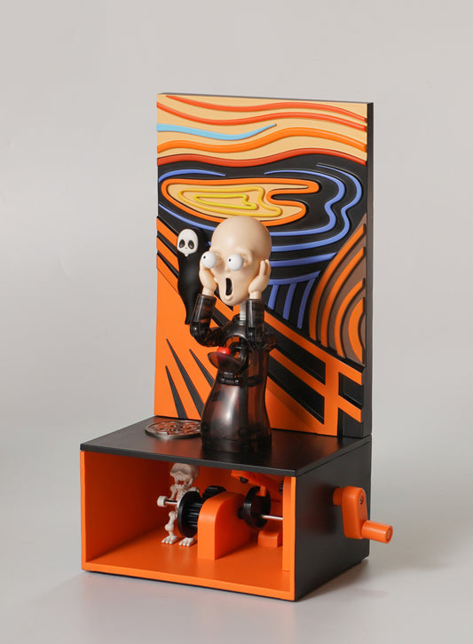 The Scream Hand-Crank Mechanical Figure | Kinetic Art Desk Toy | Munch Masterpiece Gift
