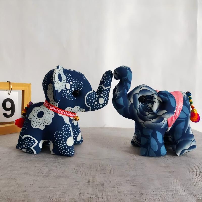 Tie-Dye Elephant Blind Box, Handmade Fabric Ornament, Random Style Desktop Gift