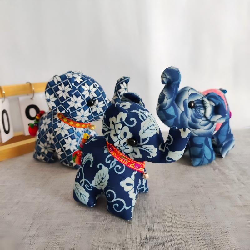 Tie-Dye Elephant Blind Box, Handmade Fabric Ornament, Random Style Desktop Gift