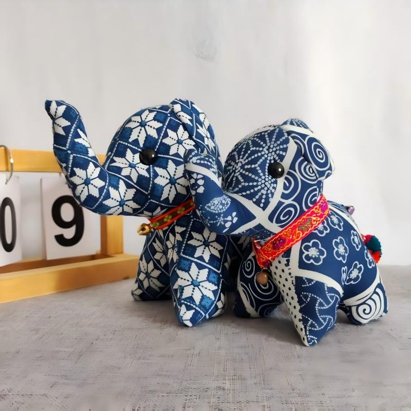 Tie-Dye Elephant Blind Box, Handmade Fabric Ornament, Random Style Desktop Gift