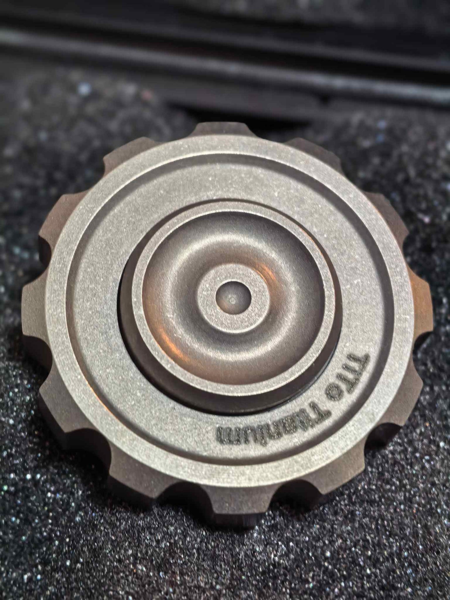 Titanium Alloy Gear Fingertip Spinner - Side Angle View