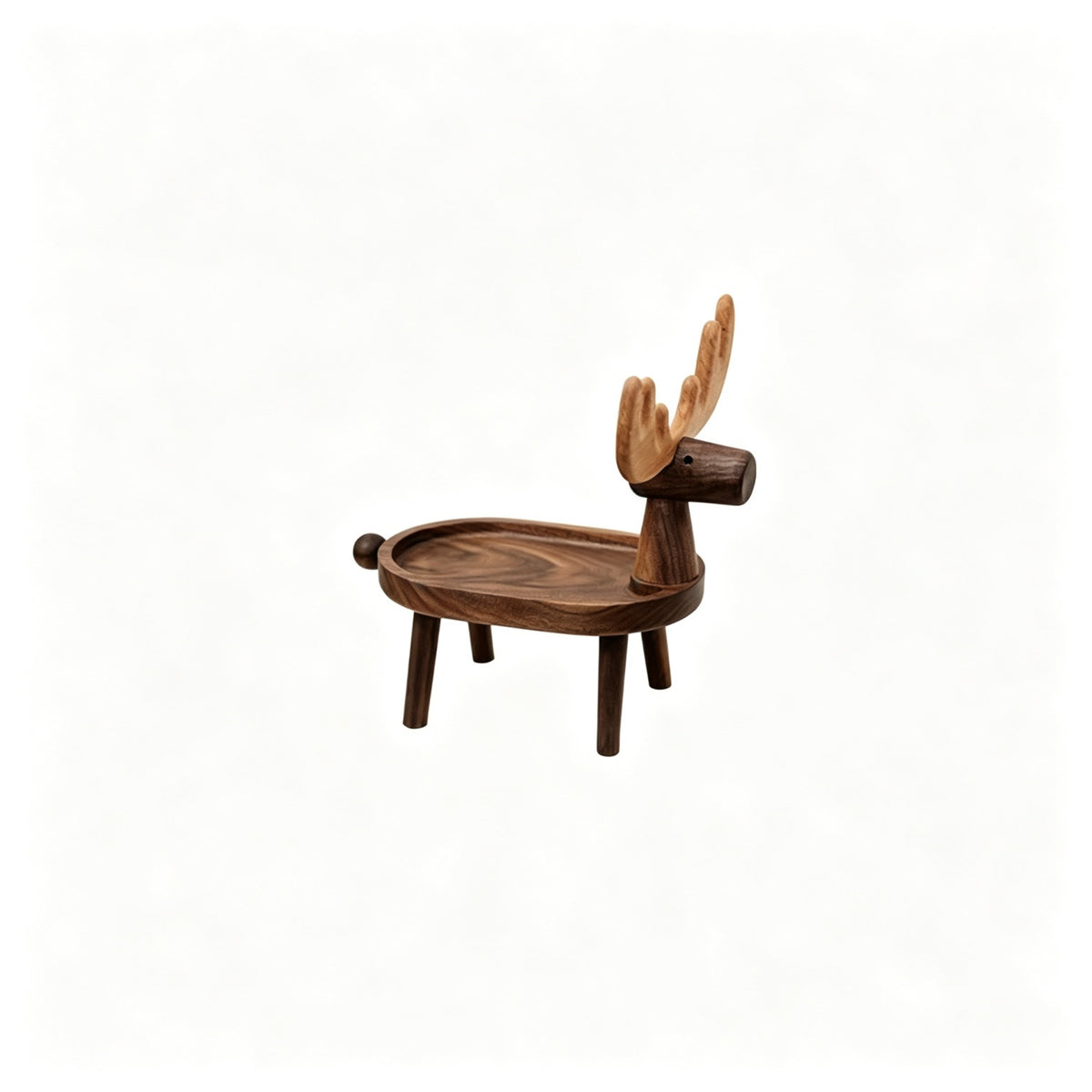 Two-Tone Wood Deer Jewelry Stand | Antler & Catchall Tray