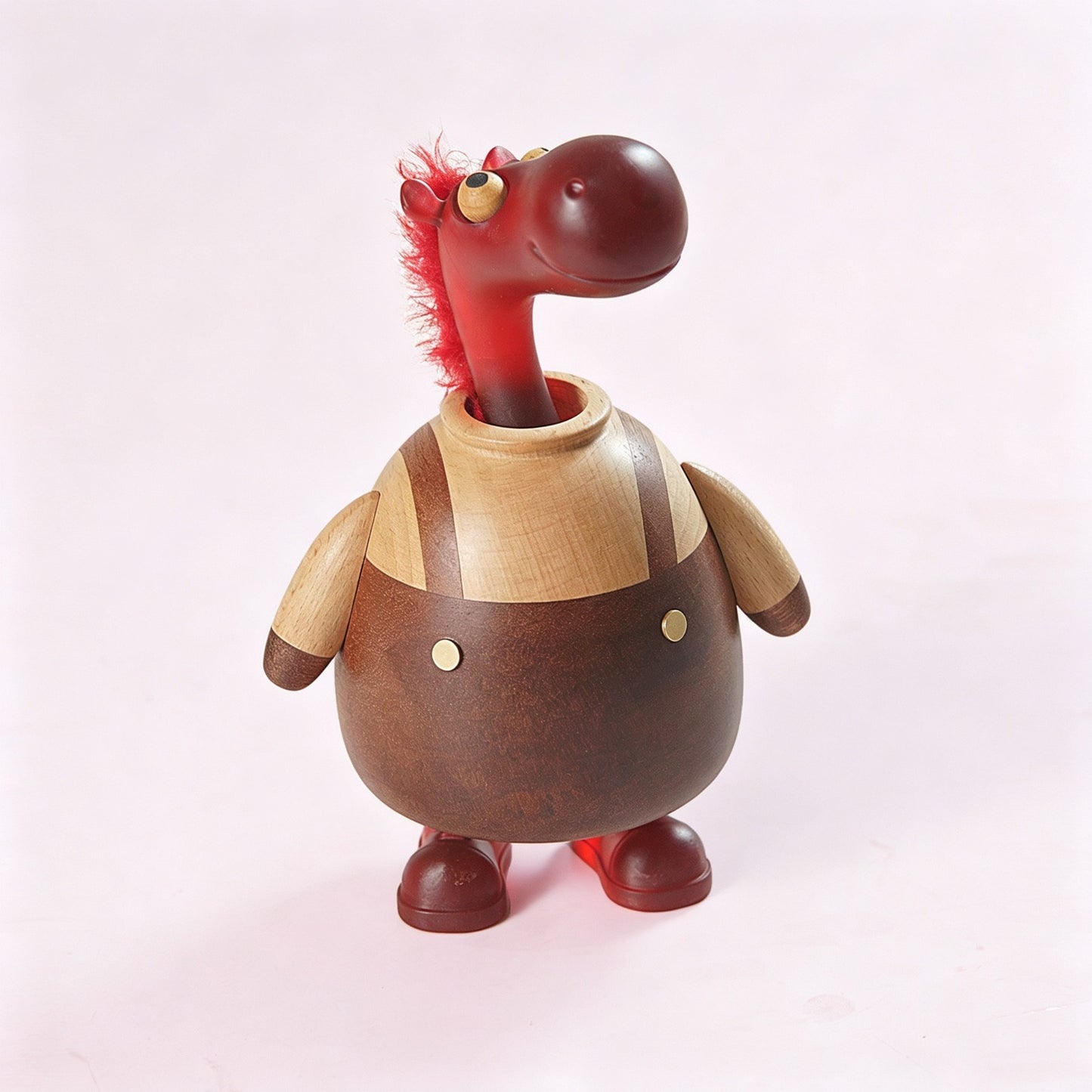 Two-Tone Wood Horse Rotating Music Box | Wind-Up Mechanical | Handcrafted | 2 Songs | Engravable