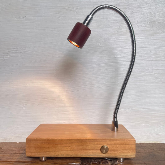 Cat & Cabinet Wood Night Light | Rosewood Walnut Cherry Desk Sculpture | Engravable Rechargeable Decor