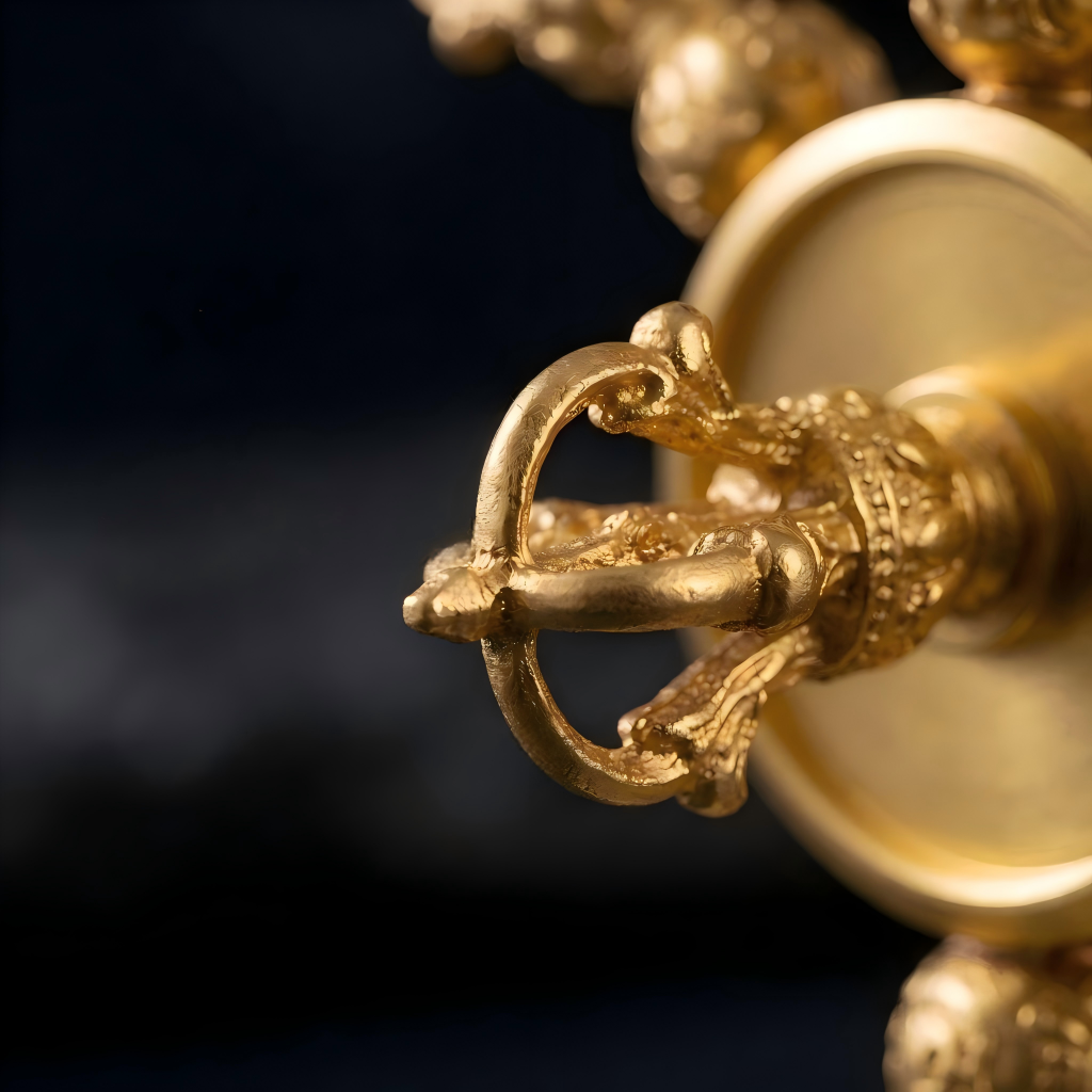 Vajra Dorje Brass Fidget Spinner | 8-Arm Buddhist Scepter EDC Stress Relief | Desk Sculpture Gift