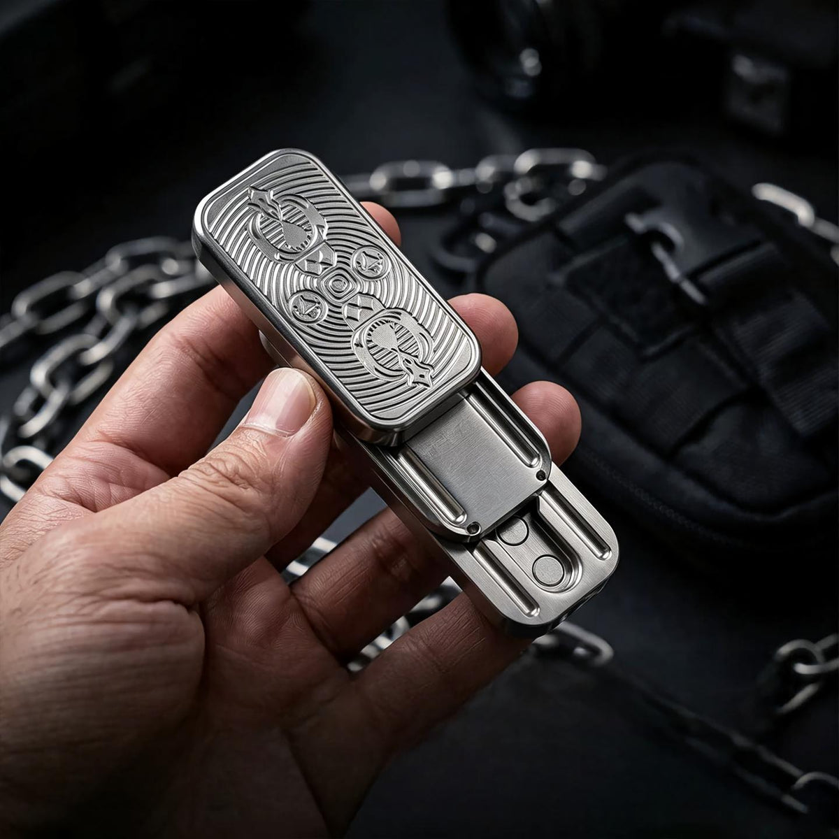 Vajra Mechanical Slider EDC | Stainless Steel & Titanium Tuning Fork