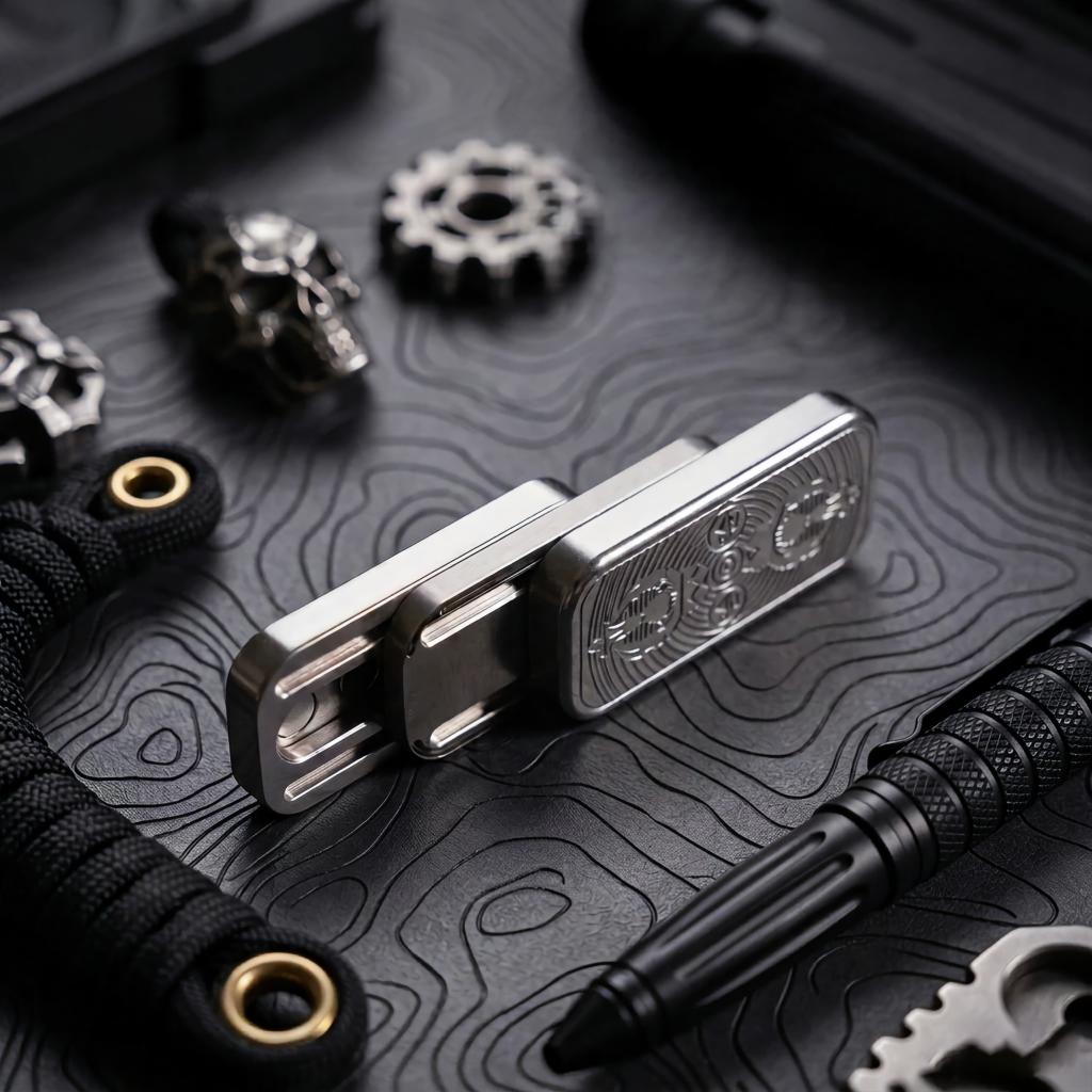Vajra Mechanical Slider EDC | Stainless Steel & Titanium Tuning Fork