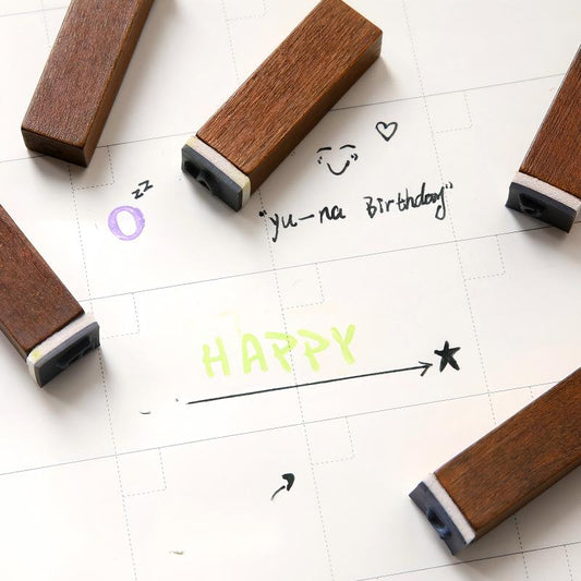 Vintage Wooden Stamp Set 28pcs | Uppercase Lowercase Alphabet & Weather Numbers | Journal Scrapbook DIY
