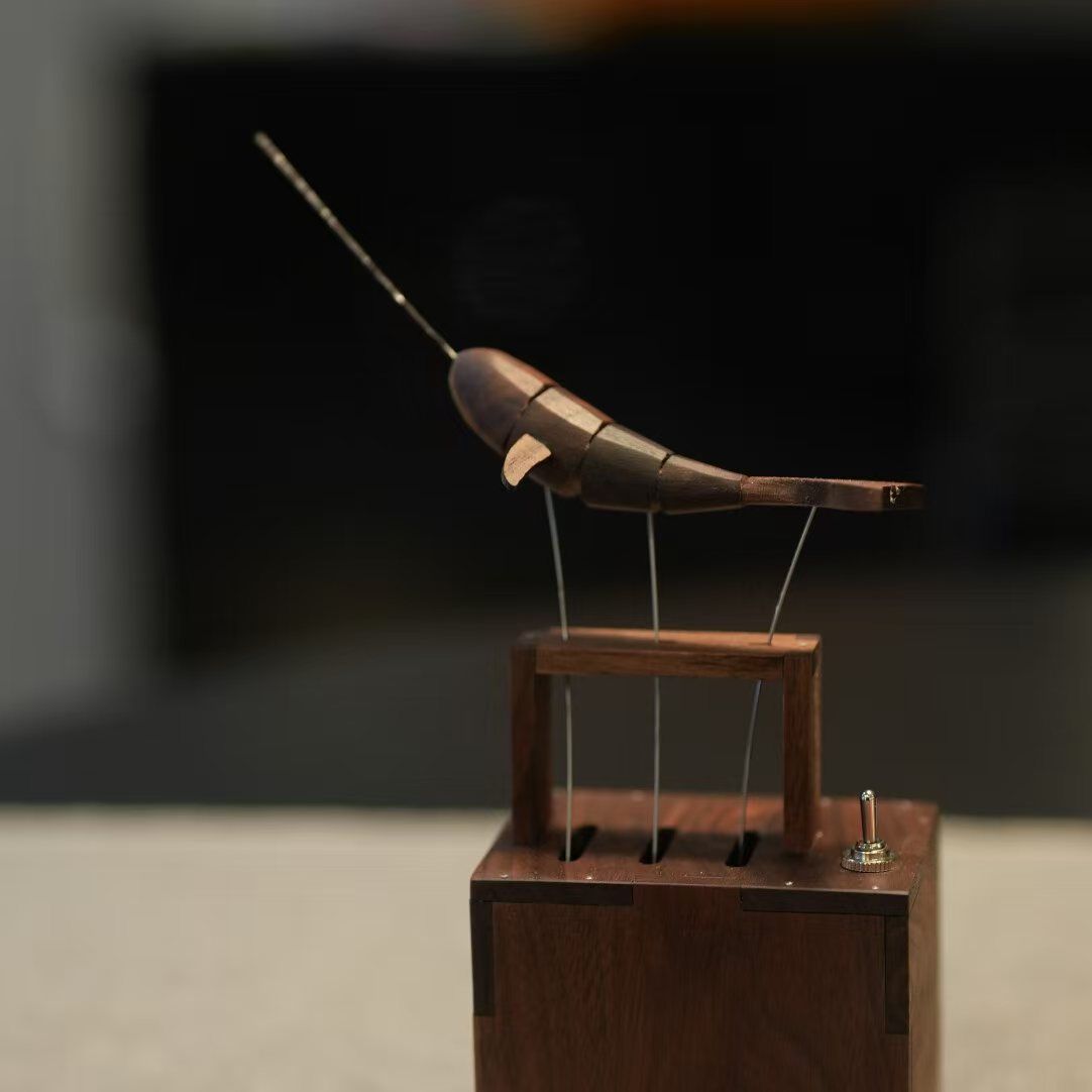 Whale Kinetic Music Box | Handcrafted Wood Art with Mechanical Movement