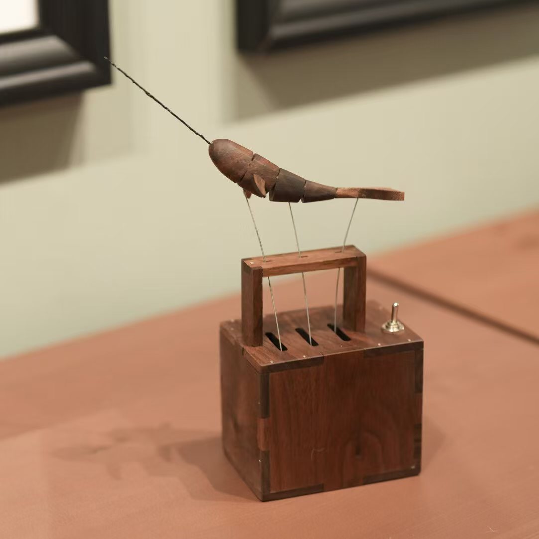 Whale Kinetic Music Box | Handcrafted Wood Art with Mechanical Movement