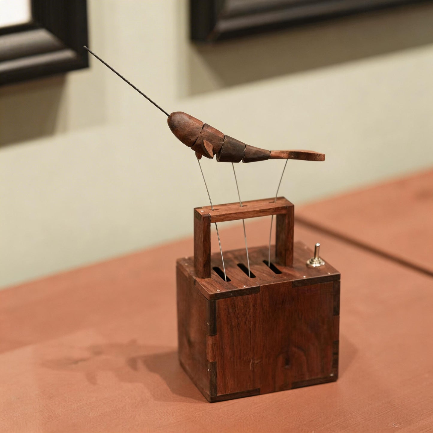 Whale Kinetic Music Box | Battery-Powered Wooden Ornament | Ocean Art Gift