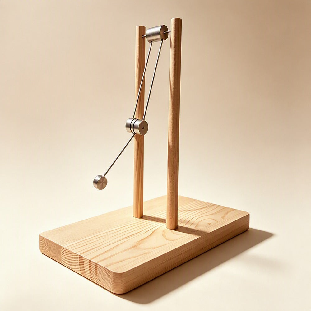 Wooden chaos double pendulum desk ornament