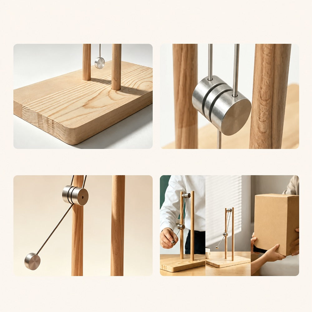 Wooden chaos double pendulum desk ornament