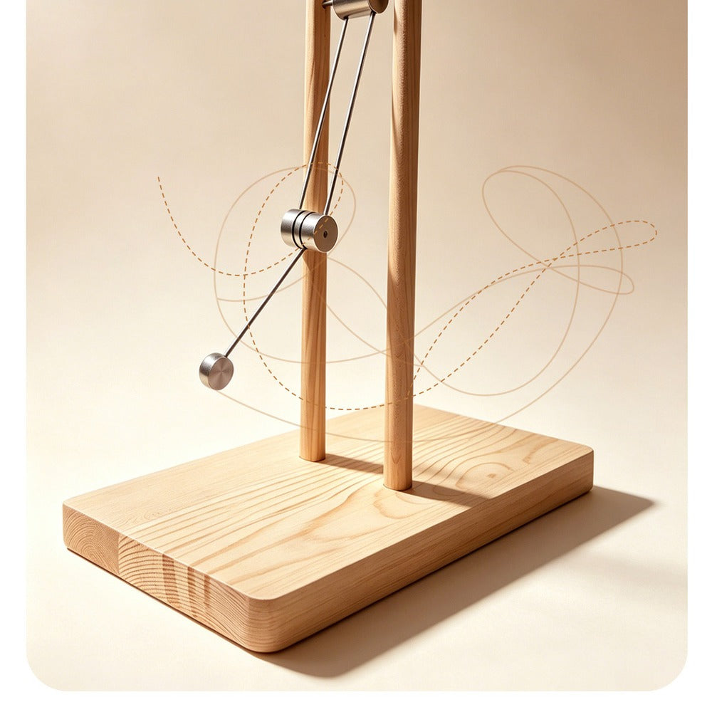 Wooden chaos double pendulum desk ornament