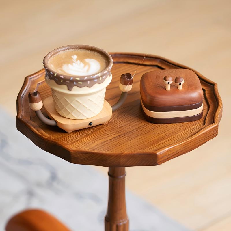 Wood Crab Coaster Set | 4-in-1 Stackable Desktop Ornament | Creative Home Décor Gift