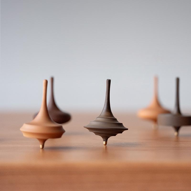 Wood Spinning Top - Handcrafted Desktop Toy (2-Piece Random Set)
