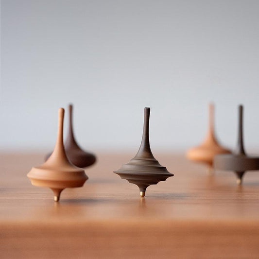 Wood Spinning Top - Handcrafted Desktop Toy (2-Piece Random Set)