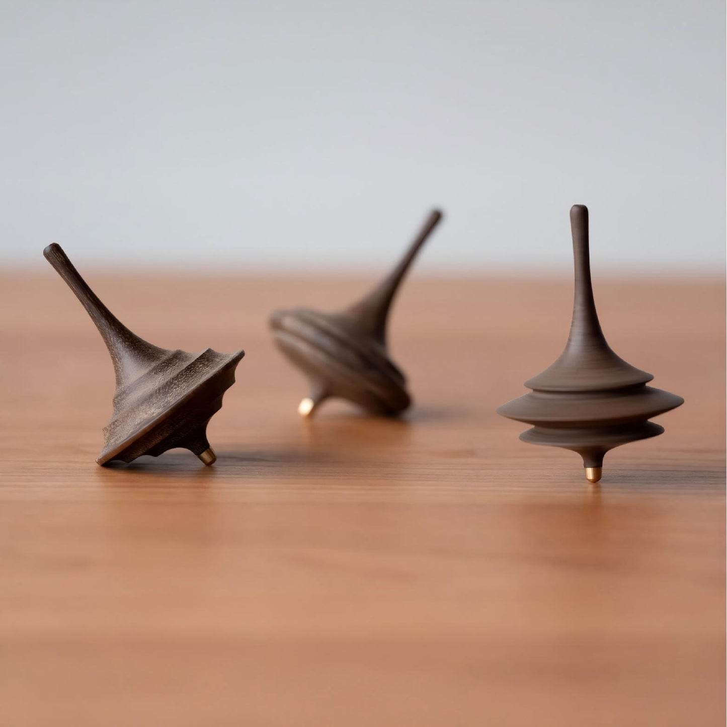 Wood Spinning Top - Handcrafted Desktop Toy (2-Piece Random Set)