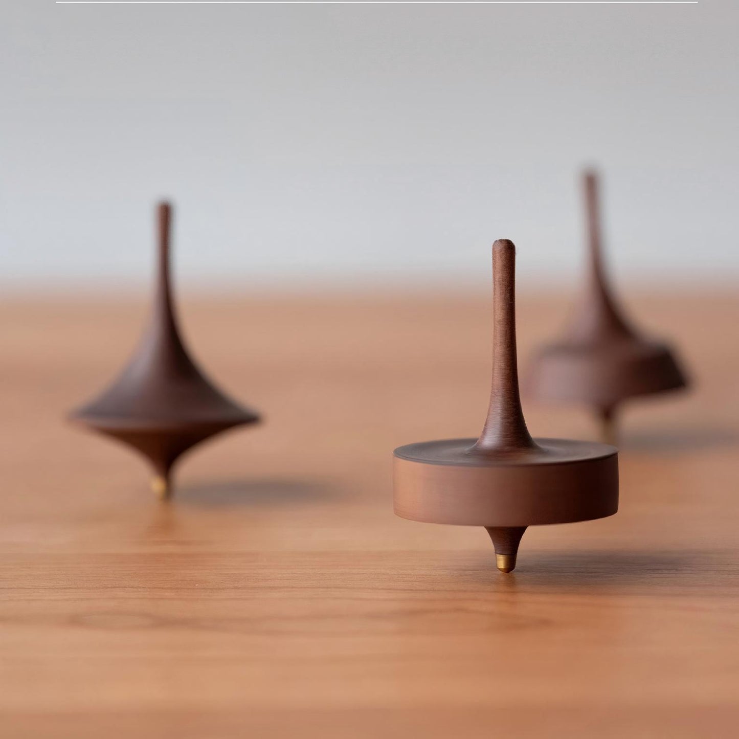 Wood Spinning Top - Handcrafted Desktop Toy (2-Piece Random Set)