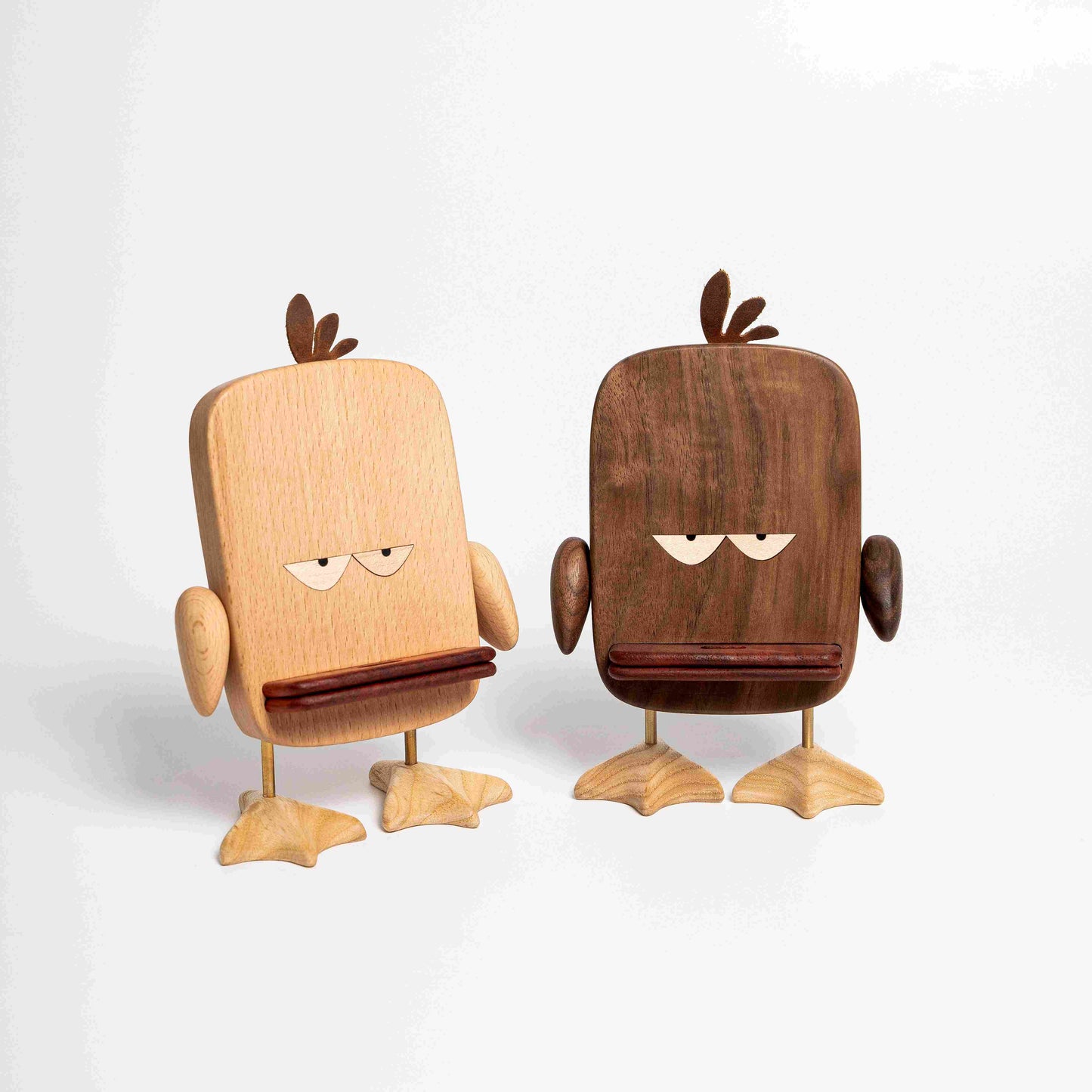 Wooden Duck Phone Stand | Cute Desk Organizer & Holder | Natural Wood Desktop Accessory