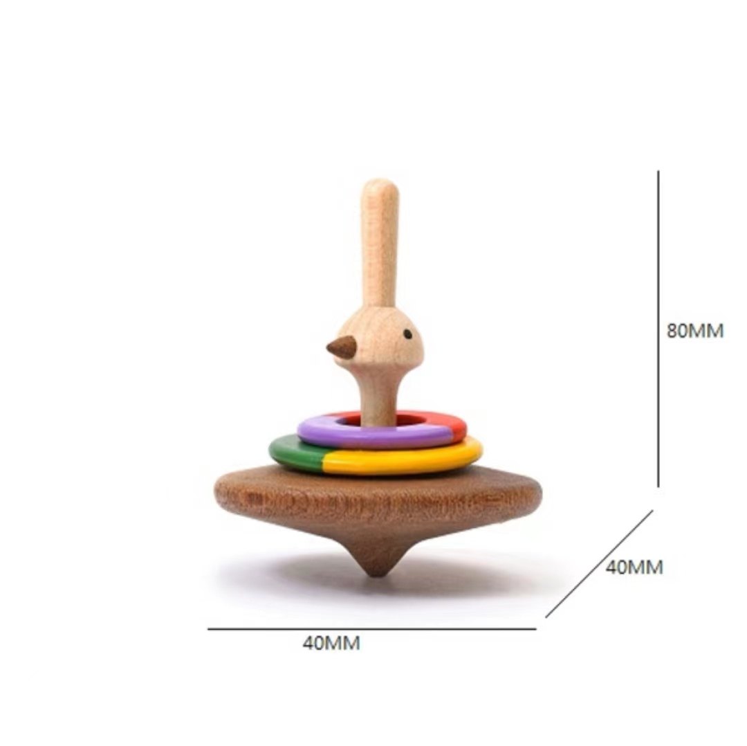 Wooden Spinning Top Blind Box | Handcrafted Desktop Toy | Random Style Gift Set