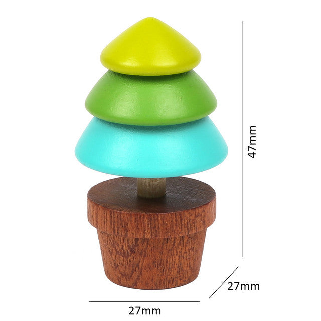 Wooden Spinning Top Blind Box | Handcrafted Desktop Toy | Random Style Gift Set
