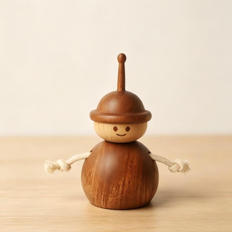 Handcrafted Wood Spinning Top Collection | Pinecone Sets & Character Tops | Desk Toy Gift | Engravable