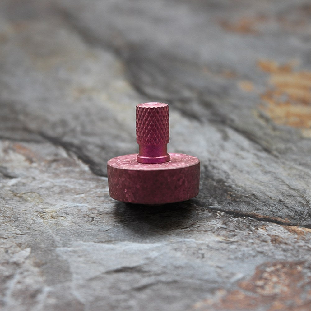 XGEDC Titanium Ice Crystal Spinner Top - Ice Crystal Crimson Red, TC4 Hand Twister with Ceramic Tip, Premium Desk Toy
