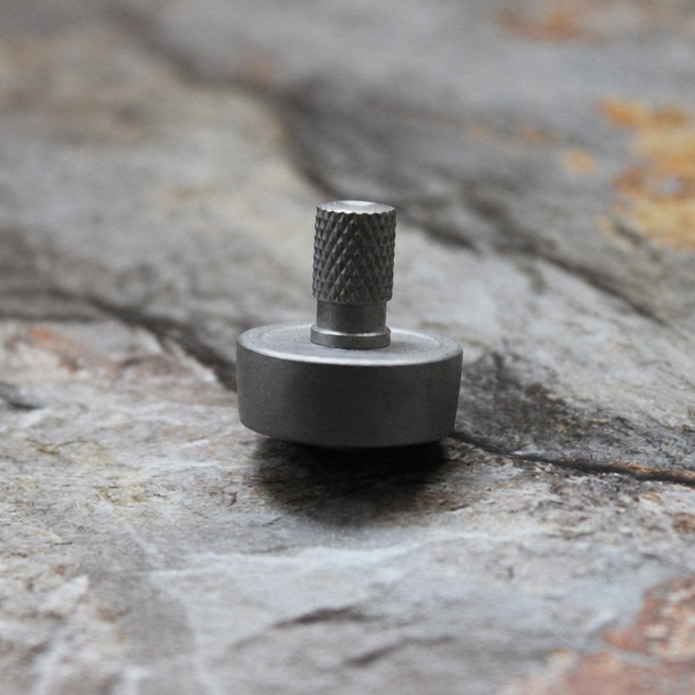 XGEDC Titanium Ice Crystal Spinner Top - Sandblast Star Gray, TC4 Hand Twister with Ceramic Tip, Premium Desk Toy