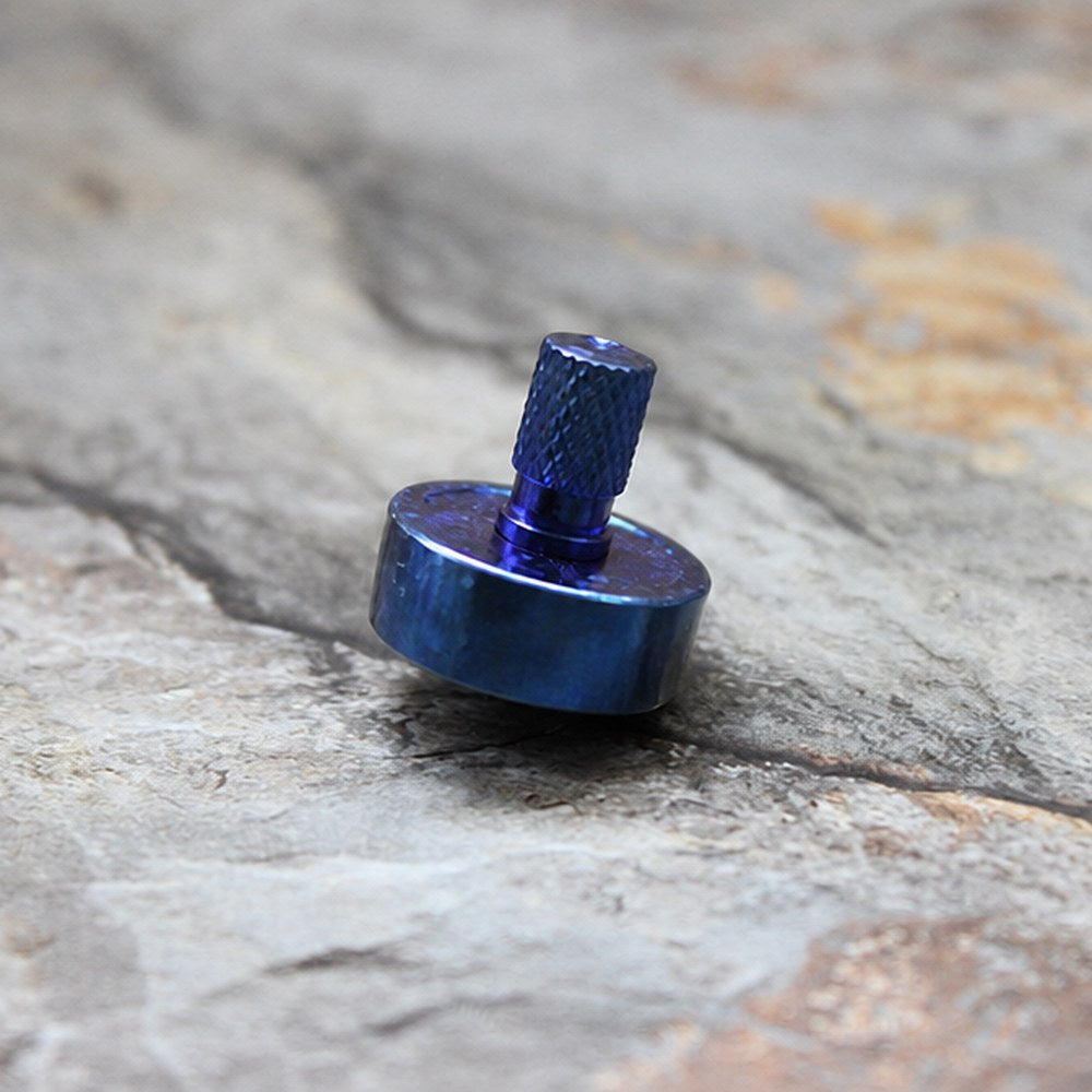 XGEDC Titanium Ice Crystal Spinner Top - Ice Crystal Deep Sea Blue, TC4 Hand Twister with Ceramic Tip, Premium Desk Toy
