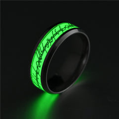 Titanium Steel Glow-in-the-Dark Ring