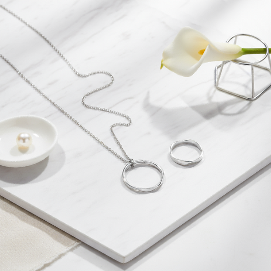 Amour Ring Necklace | S925 Silver | 2-in-1 Unisex Design | Independent & Connected Symbol