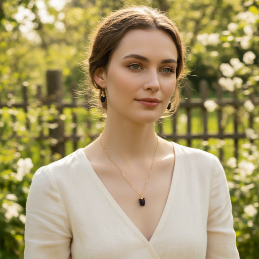 Blackberry Necklace & Earring Set | Gold Plated Plant Series | Pastoral Nature Jewelry