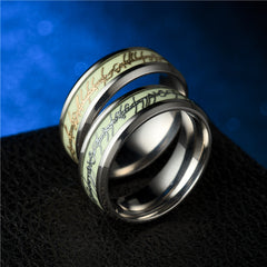 Titanium Steel Glow-in-the-Dark Ring